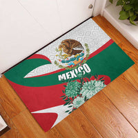 Mexico Independence Day Rubber Doormat Dahlia Flower Aztec Pattern - Wonder Print Shop