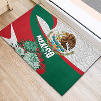 Mexico Independence Day Rubber Doormat Dahlia Flower Aztec Pattern - Wonder Print Shop