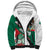 Mexico Independence Day Sherpa Hoodie Dahlia Flower Aztec Pattern - Wonder Print Shop