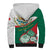 Mexico Independence Day Sherpa Hoodie Dahlia Flower Aztec Pattern - Wonder Print Shop