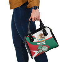 Mexico Independence Day Shoulder Handbag Dahlia Flower Aztec Pattern