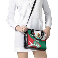 Mexico Independence Day Shoulder Handbag Dahlia Flower Aztec Pattern