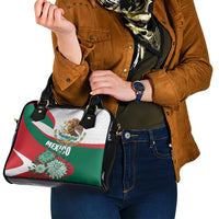 Mexico Independence Day Shoulder Handbag Dahlia Flower Aztec Pattern