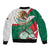 Mexico Independence Day Sleeve Zip Bomber Jacket Dahlia Flower Aztec Pattern - Wonder Print Shop