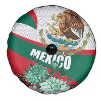 Mexico Independence Day Spare Tire Cover Dahlia Flower Aztec Pattern - Wonder Print Shop