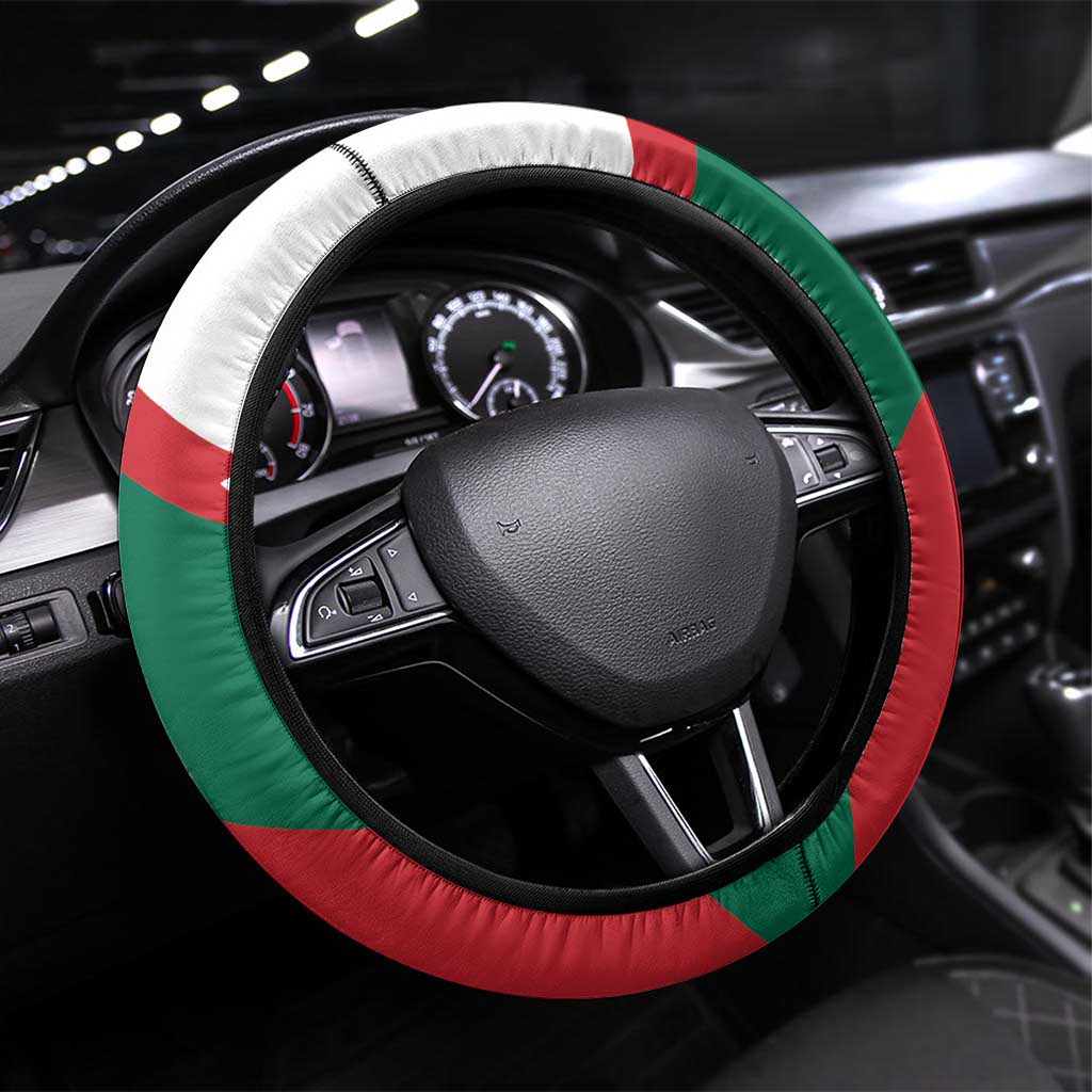 Mexico Independence Day Steering Wheel Cover Dahlia Flower Aztec Pattern - Wonder Print Shop