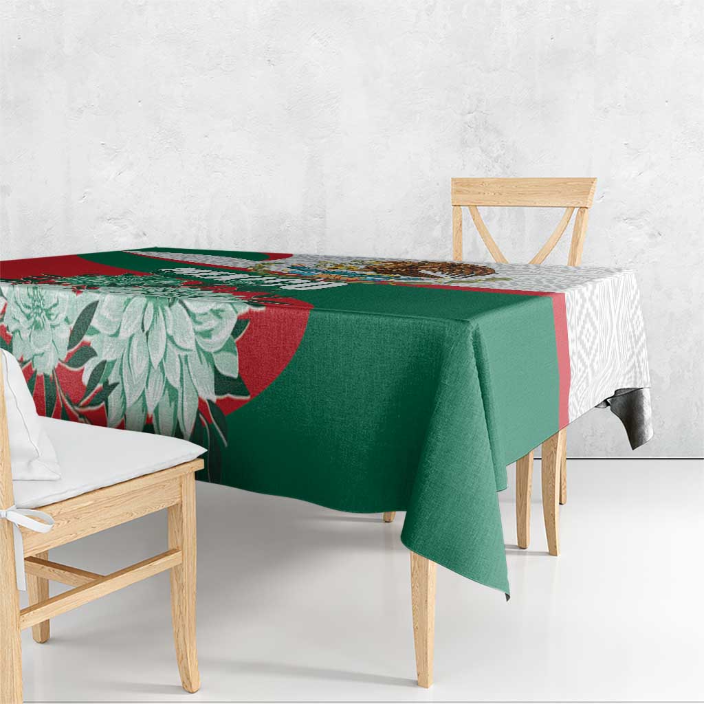 Mexico Independence Day Tablecloth Dahlia Flower Aztec Pattern - Wonder Print Shop