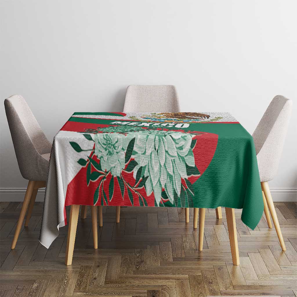 Mexico Independence Day Tablecloth Dahlia Flower Aztec Pattern - Wonder Print Shop
