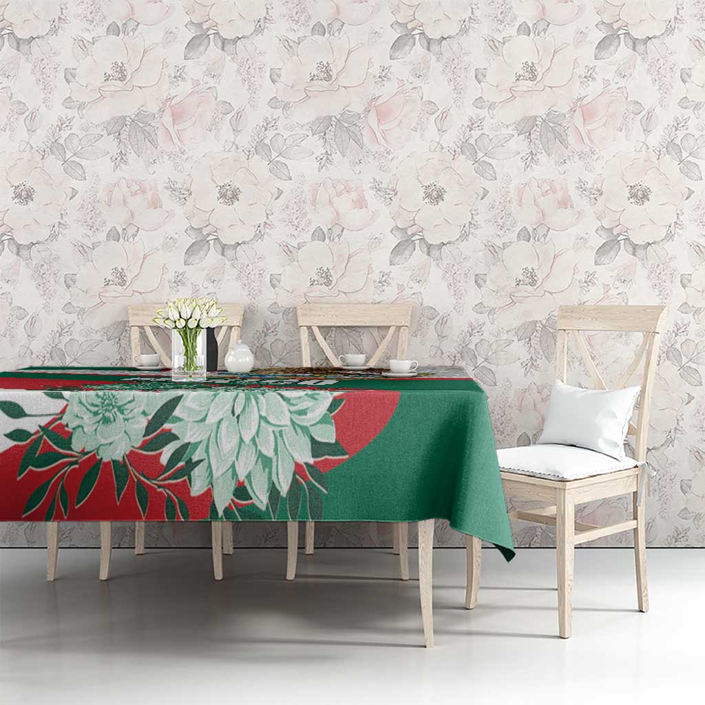 Mexico Independence Day Tablecloth Dahlia Flower Aztec Pattern - Wonder Print Shop