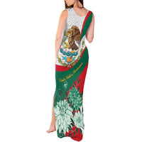 Mexico Independence Day Tank Maxi Dress Dahlia Flower Aztec Pattern - Wonder Print Shop