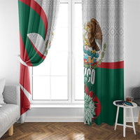 Mexico Independence Day Window Curtain Dahlia Flower Aztec Pattern - Wonder Print Shop