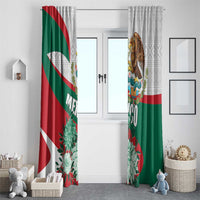 Mexico Independence Day Window Curtain Dahlia Flower Aztec Pattern - Wonder Print Shop