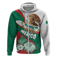 Mexico Independence Day Zip Hoodie Dahlia Flower Aztec Pattern - Wonder Print Shop