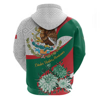 Mexico Independence Day Zip Hoodie Dahlia Flower Aztec Pattern - Wonder Print Shop
