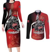Custom Trinbago Cricket Knight Riders Couples Matching Long Sleeve Bodycon Dress and Long Sleeve Button Shirt We Are TKR - Wonder Print Shop