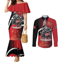 Custom Trinbago Cricket Knight Riders Couples Matching Mermaid Dress and Long Sleeve Button Shirt We Are TKR - Wonder Print Shop