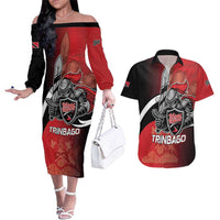 Custom Trinbago Cricket Knight Riders Couples Matching Off The Shoulder Long Sleeve Dress and Hawaiian Shirt We Are TKR - Wonder Print Shop