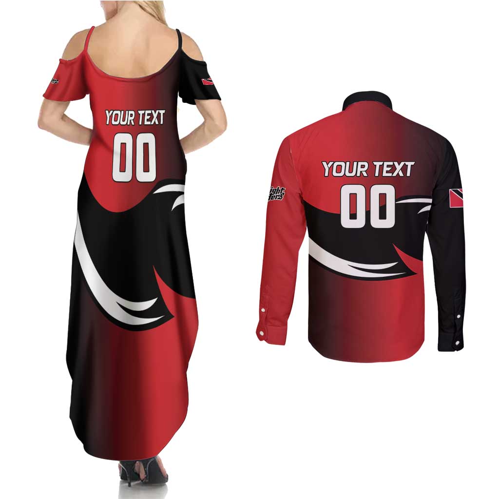 Custom Trinbago Cricket Knight Riders Couples Matching Summer Maxi Dress and Long Sleeve Button Shirt We Are TKR - Wonder Print Shop