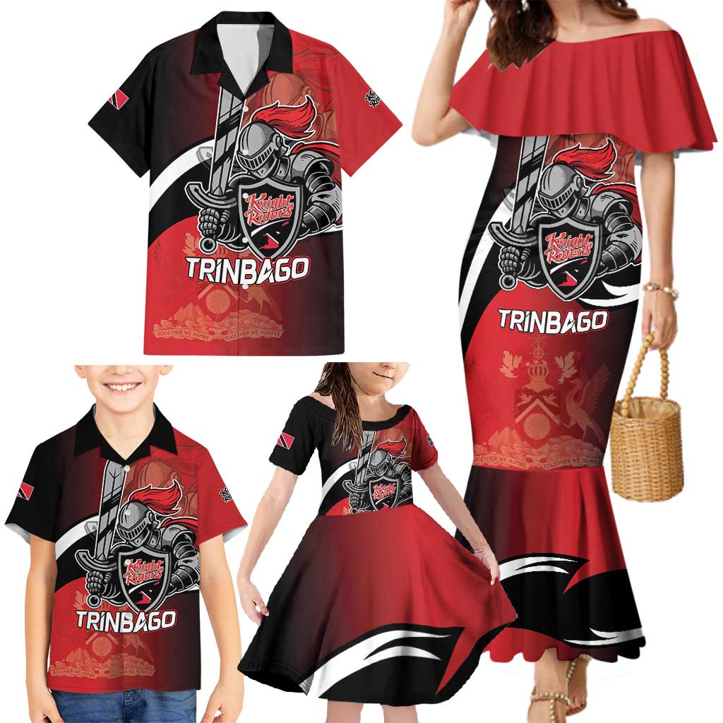 Custom Trinbago Cricket Knight Riders Family Matching Mermaid Dress and Hawaiian Shirt We Are TKR - Wonder Print Shop
