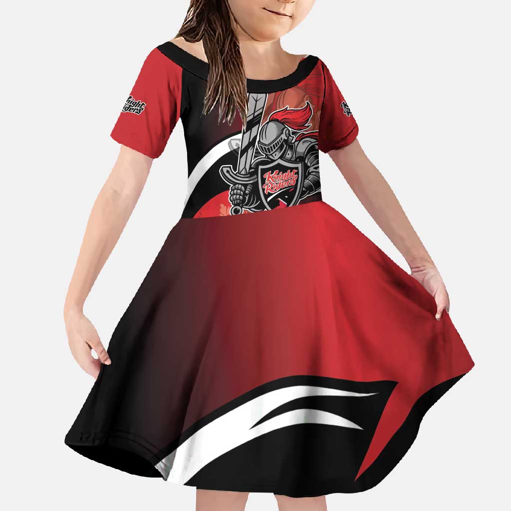 Custom Trinbago Cricket Knight Riders Family Matching Off Shoulder Maxi Dress and Hawaiian Shirt We Are TKR - Wonder Print Shop