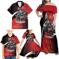 Custom Trinbago Cricket Knight Riders Family Matching Off Shoulder Maxi Dress and Hawaiian Shirt We Are TKR - Wonder Print Shop