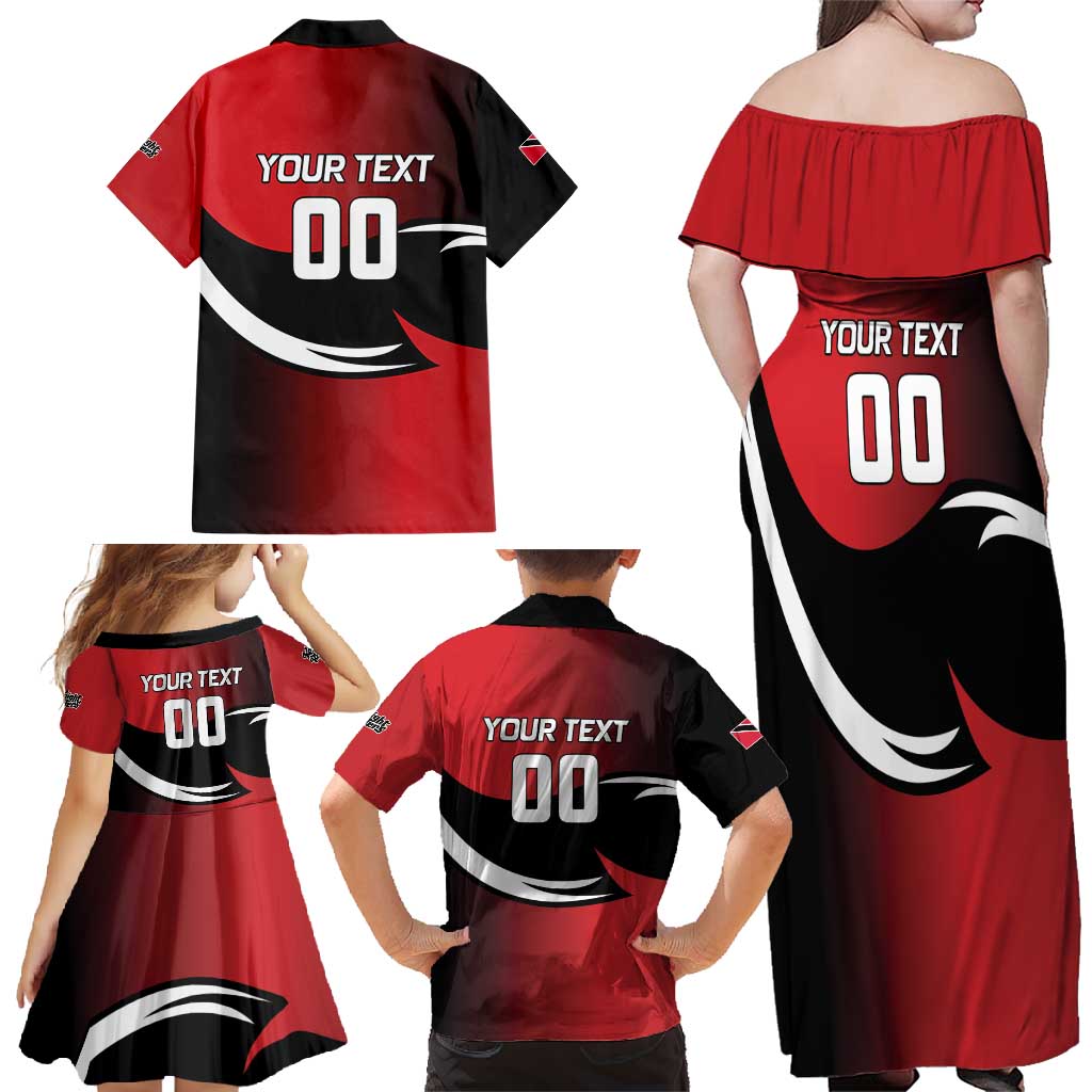 Custom Trinbago Cricket Knight Riders Family Matching Off Shoulder Maxi Dress and Hawaiian Shirt We Are TKR - Wonder Print Shop