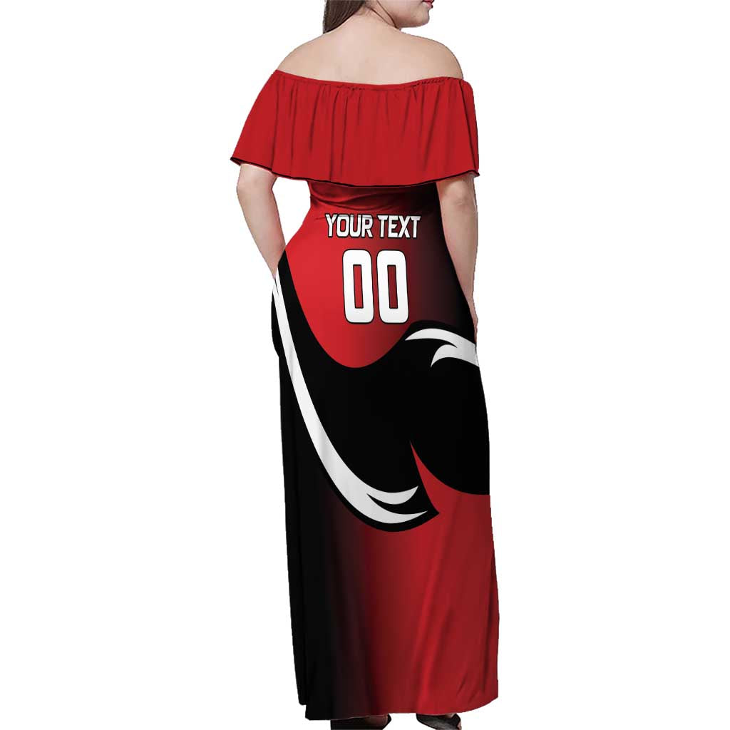 Custom Trinbago Cricket Knight Riders Family Matching Off Shoulder Maxi Dress and Hawaiian Shirt We Are TKR - Wonder Print Shop