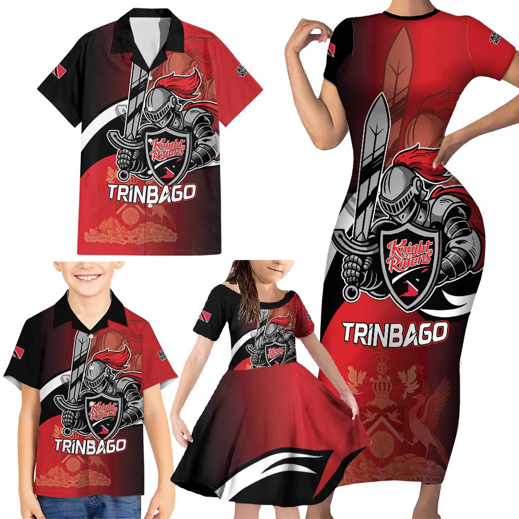 Custom Trinbago Cricket Knight Riders Family Matching Short Sleeve Bodycon Dress and Hawaiian Shirt We Are TKR - Wonder Print Shop