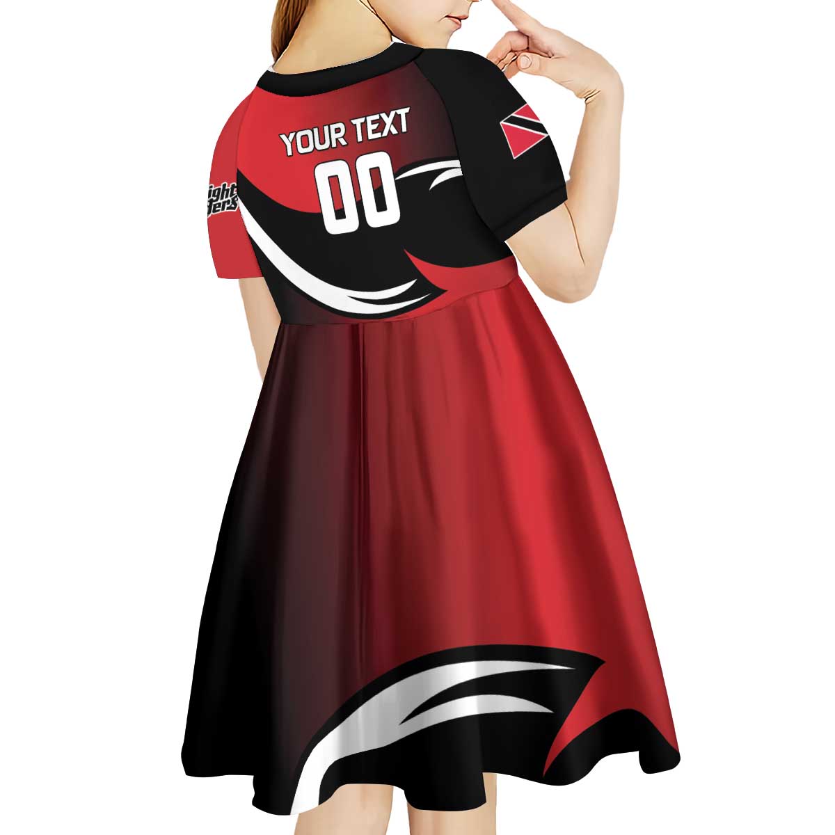 Custom Trinbago Cricket Knight Riders Kid Short Sleeve Dress We Are TKR - Wonder Print Shop