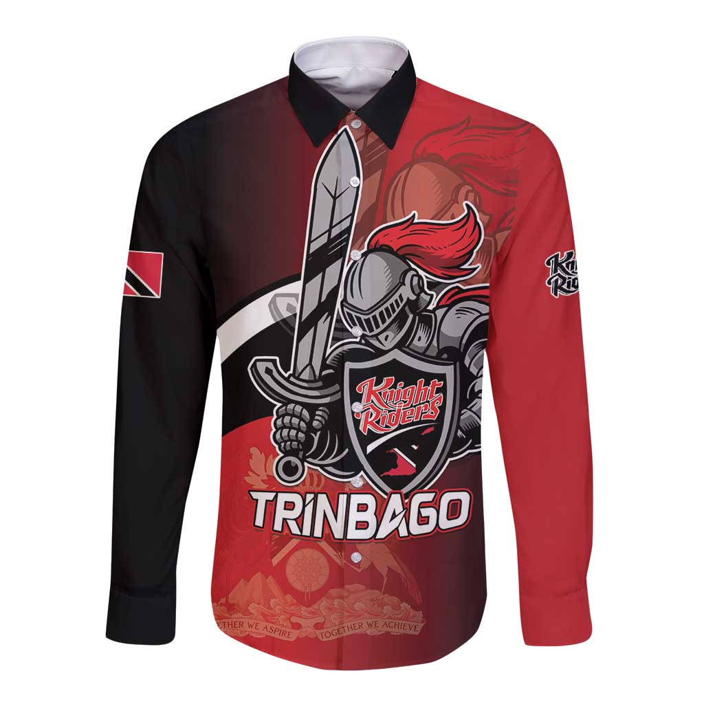 Custom Trinbago Cricket Knight Riders Long Sleeve Button Shirt We Are TKR - Wonder Print Shop