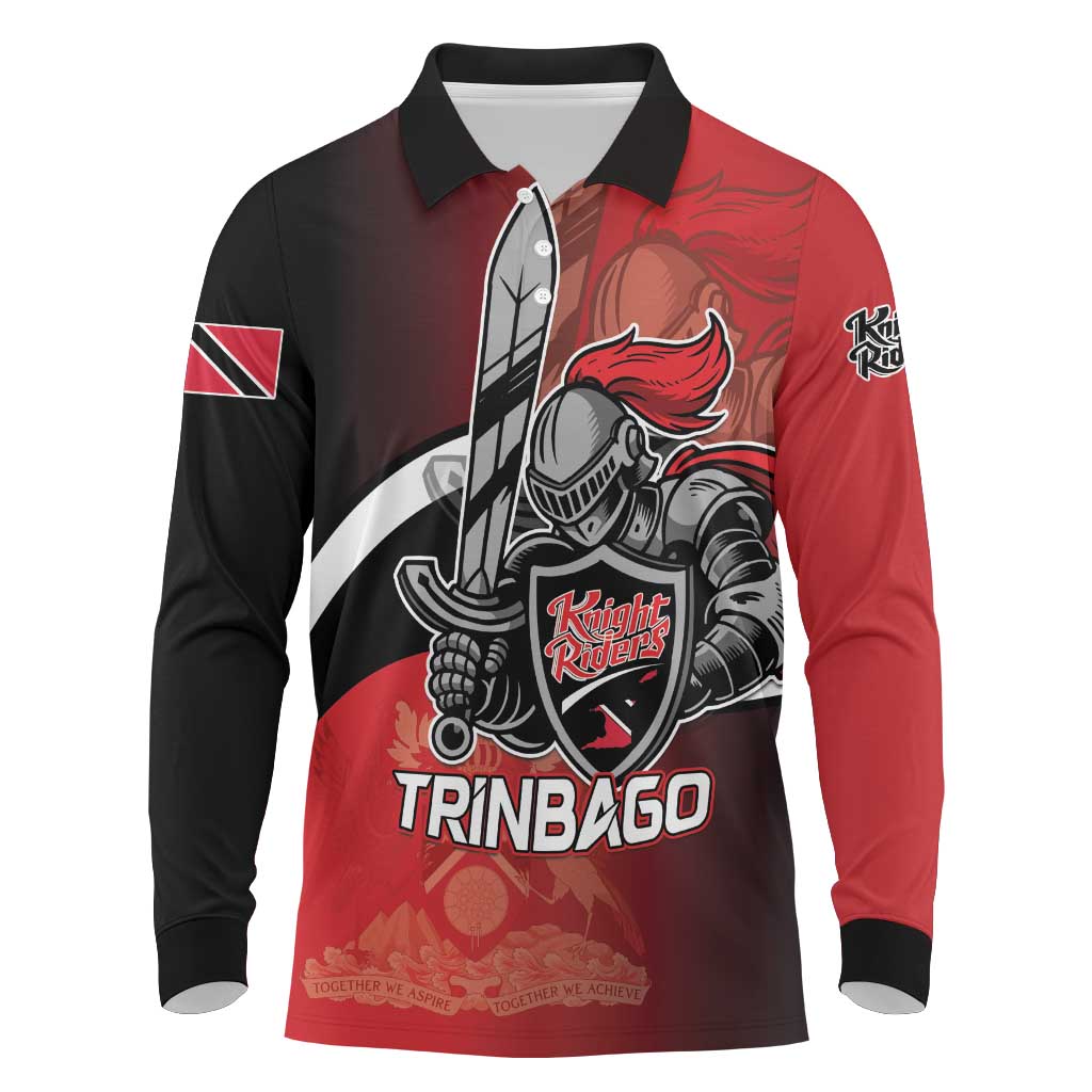 Custom Trinbago Cricket Knight Riders Long Sleeve Polo Shirt We Are TKR - Wonder Print Shop