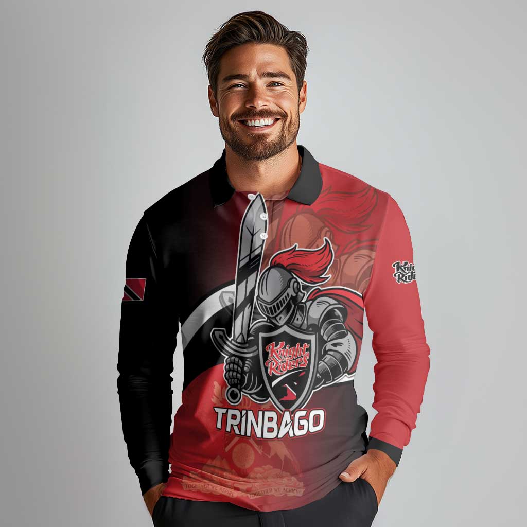 Custom Trinbago Cricket Knight Riders Long Sleeve Polo Shirt We Are TKR - Wonder Print Shop