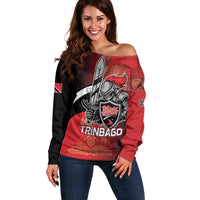 Custom Trinbago Cricket Knight Riders Off Shoulder Sweater We Are TKR - Wonder Print Shop
