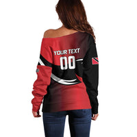Custom Trinbago Cricket Knight Riders Off Shoulder Sweater We Are TKR - Wonder Print Shop