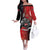 Custom Trinbago Cricket Knight Riders Off The Shoulder Long Sleeve Dress We Are TKR - Wonder Print Shop