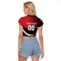 Custom Trinbago Cricket Knight Riders Raglan Cropped T Shirt We Are TKR - Wonder Print Shop