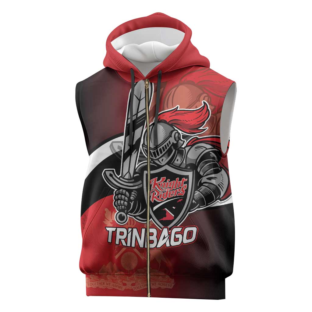 Custom Trinbago Cricket Knight Riders Sleeveless Zip Hoodie We Are TKR - Wonder Print Shop