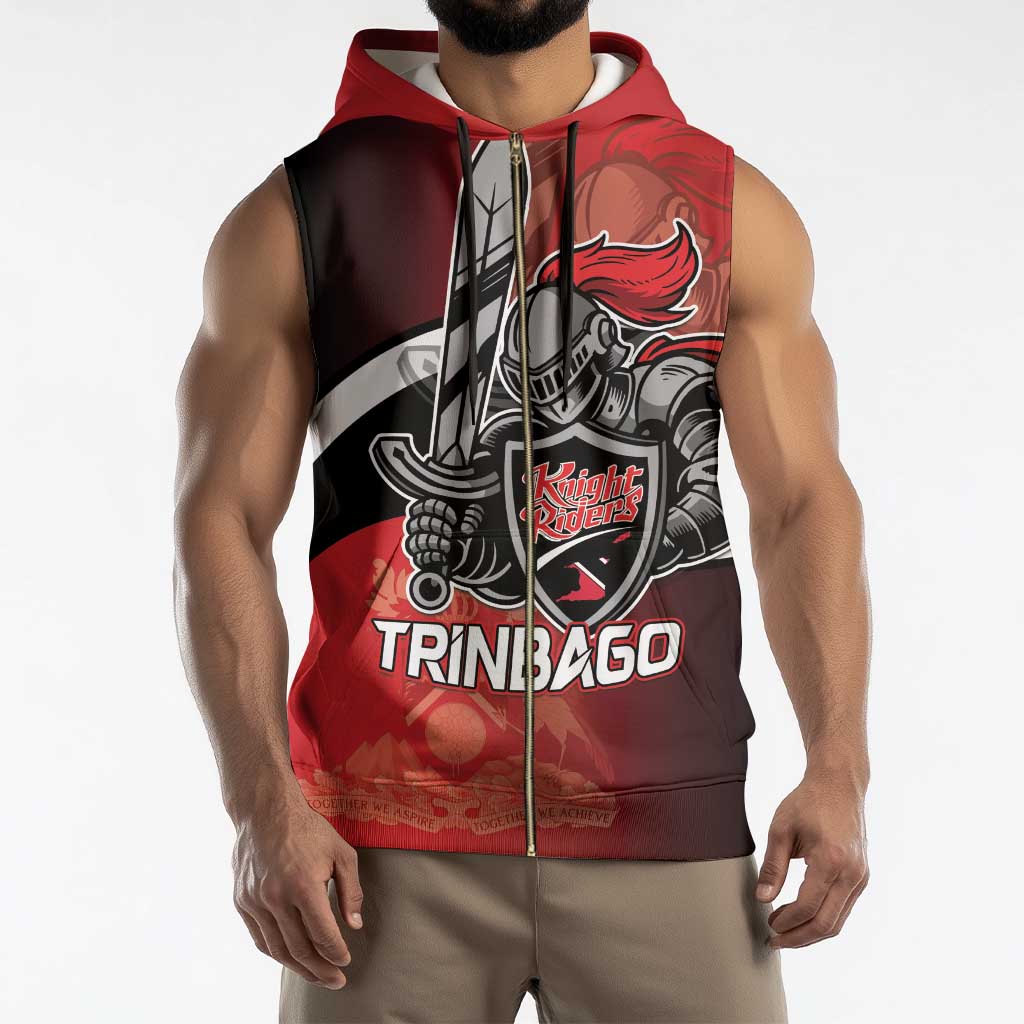 Custom Trinbago Cricket Knight Riders Sleeveless Zip Hoodie We Are TKR - Wonder Print Shop