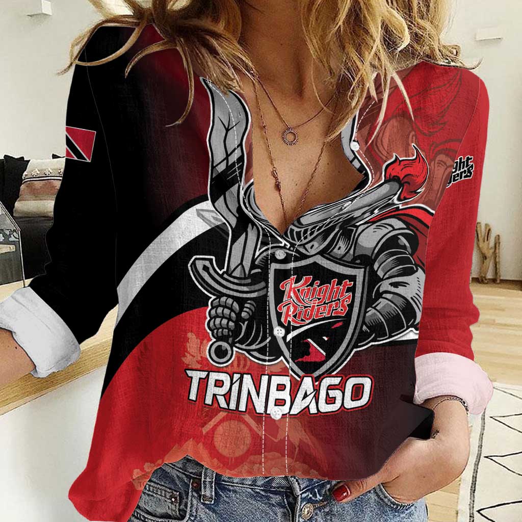 Custom Trinbago Cricket Knight Riders Women Casual Shirt We Are TKR - Wonder Print Shop