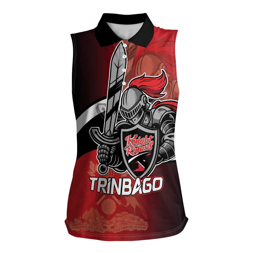 Custom Trinbago Cricket Knight Riders Women Sleeveless Polo Shirt We Are TKR - Wonder Print Shop