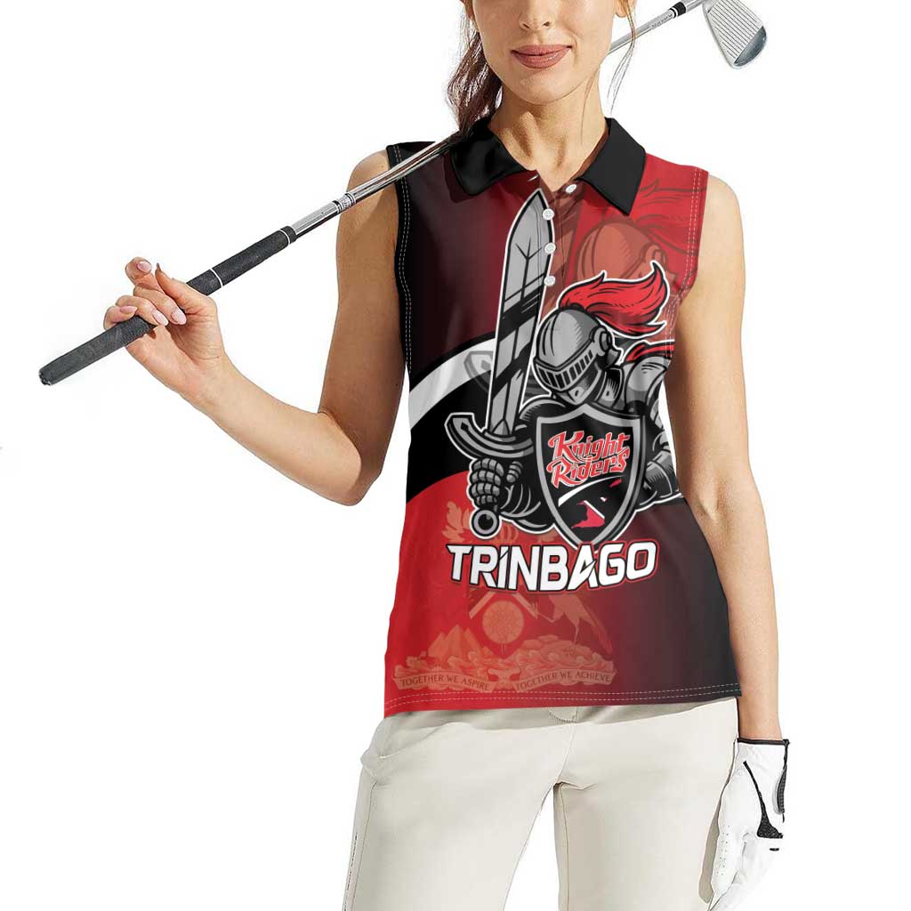 Custom Trinbago Cricket Knight Riders Women Sleeveless Polo Shirt We Are TKR - Wonder Print Shop