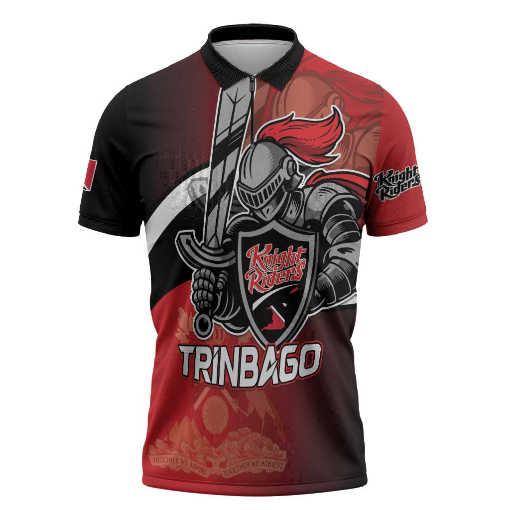 Custom Trinbago Cricket Knight Riders Zipper Polo Shirt We Are TKR - Wonder Print Shop