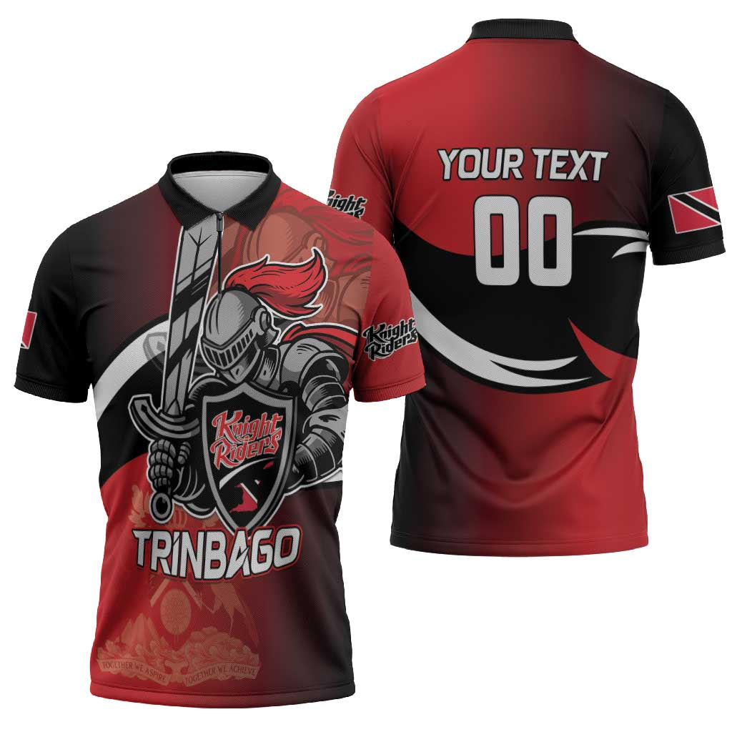 Custom Trinbago Cricket Knight Riders Zipper Polo Shirt We Are TKR - Wonder Print Shop
