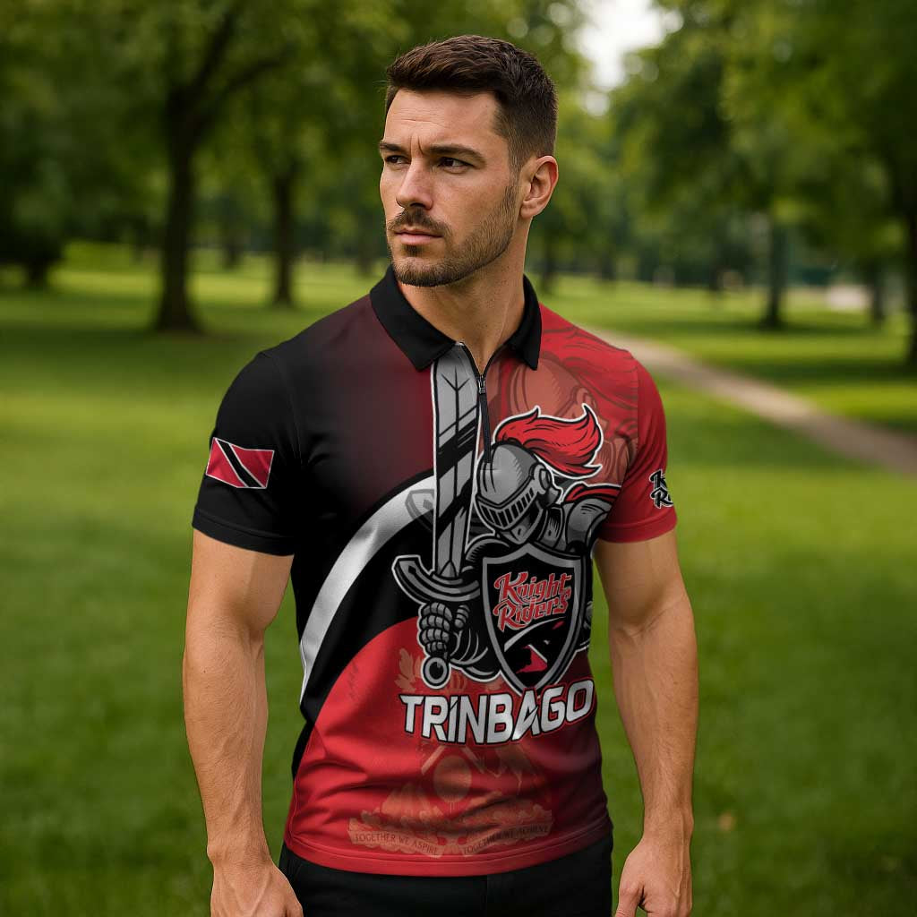 Custom Trinbago Cricket Knight Riders Zipper Polo Shirt We Are TKR - Wonder Print Shop