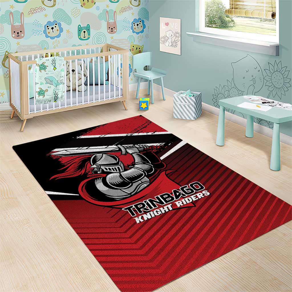Knight Riders Trinbago Cricket Area Rug Play Fight Win Repeat LT01