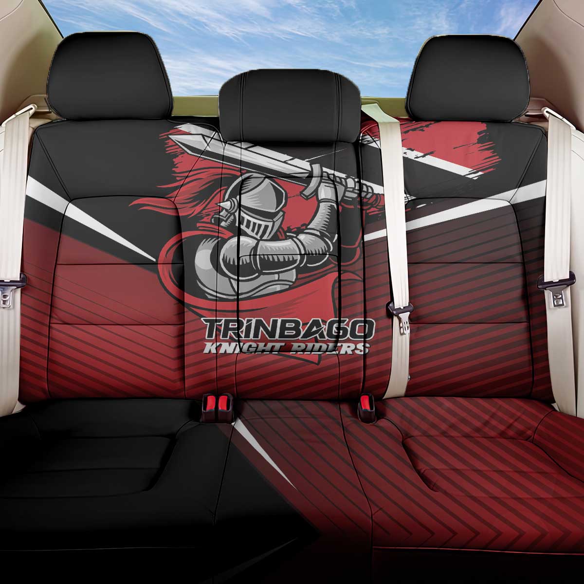Knight Riders Trinbago Cricket Back Car Seat Cover Play Fight Win Repeat LT01