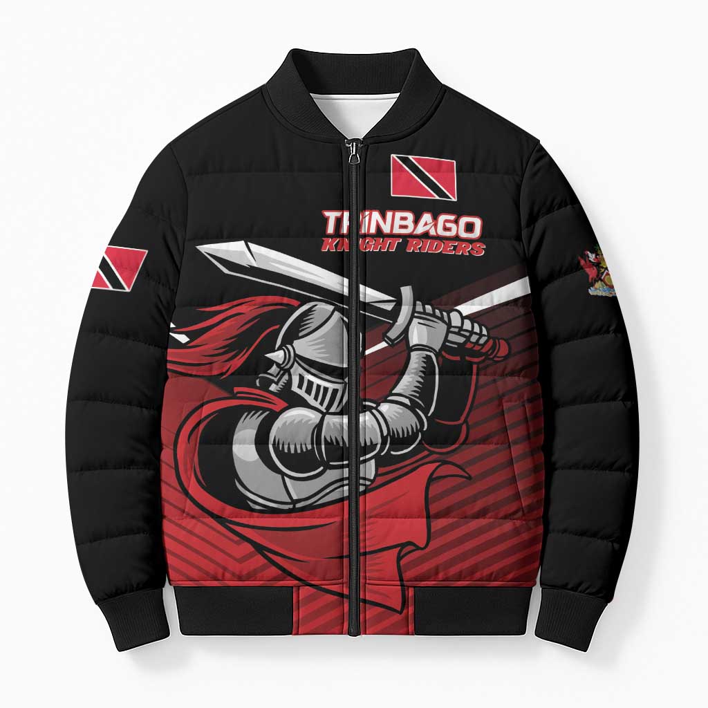 Custom Knight Riders Trinbago Cricket Bomber Puffer Jacket Play Fight Win Repeat - Wonder Print Shop