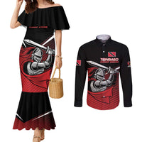 Custom Knight Riders Trinbago Cricket Couples Matching Mermaid Dress and Long Sleeve Button Shirt Play Fight Win Repeat LT01
