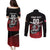 Custom Knight Riders Trinbago Cricket Couples Matching Puletasi and Long Sleeve Button Shirt Play Fight Win Repeat LT01