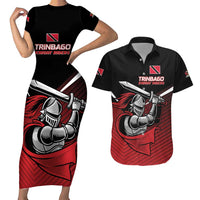 Custom Knight Riders Trinbago Cricket Couples Matching Short Sleeve Bodycon Dress and Hawaiian Shirt Play Fight Win Repeat LT01